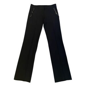 Bebe Pant Black Embellished Pocket Flare‎ Leg Size S Made In France EUC